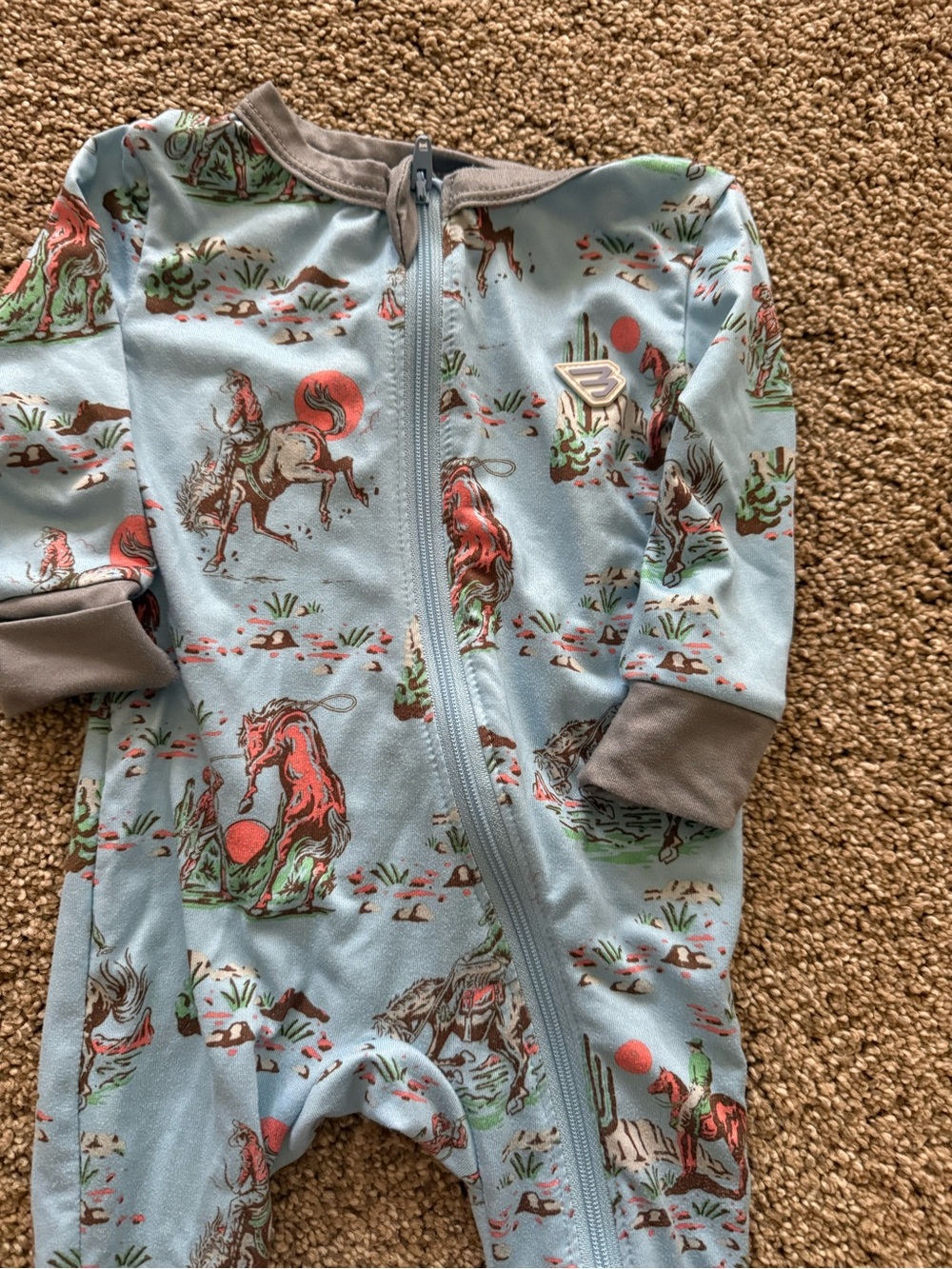 Burlebo 0-3 month cowboy onesie EUC - Picture 2 of 3
